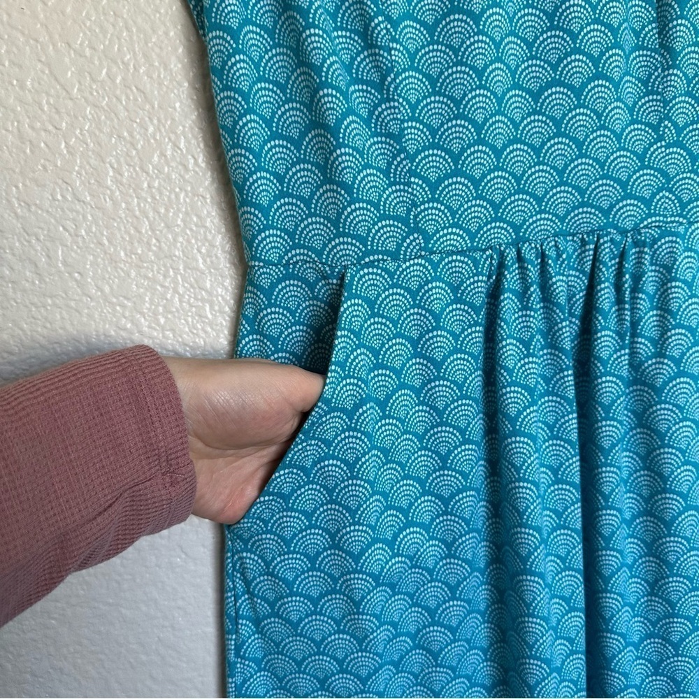 Boden Melinda Seashell Sleeveless Blue Midi Dress Size 2P - Picture 6 of 10